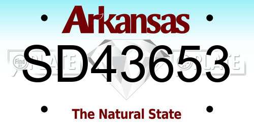 SD43653 Arkansas License Plate