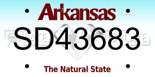 SD43683 Arkansas License Plate