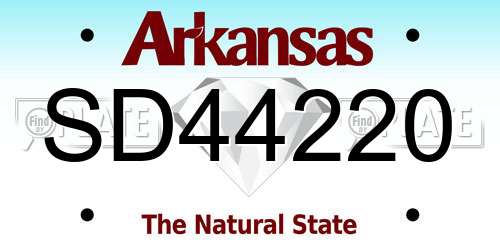 SD44220 Arkansas License Plate