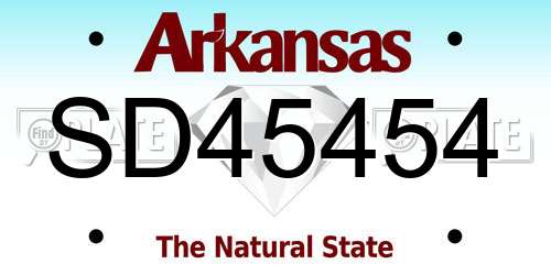 SD45454 Arkansas License Plate