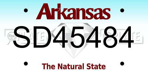 SD45484 Arkansas License Plate
