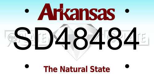 SD48484 Arkansas License Plate