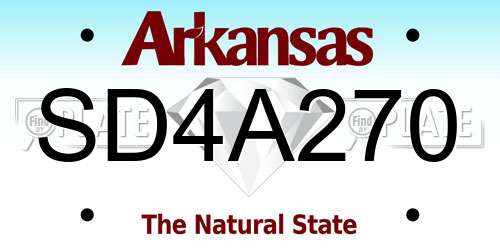 SD4A270 Arkansas License Plate