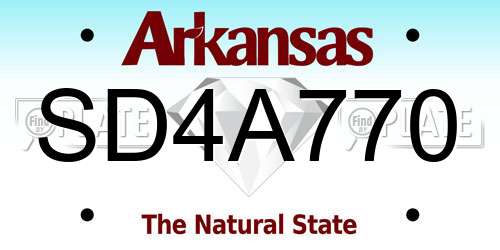 SD4A770 Arkansas License Plate