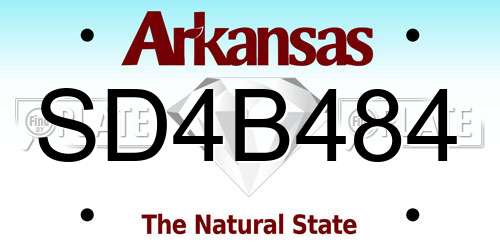 SD4B484 Arkansas License Plate