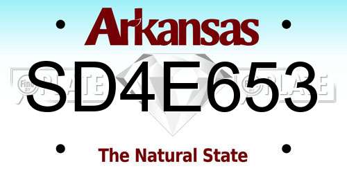 SD4E653 Arkansas License Plate