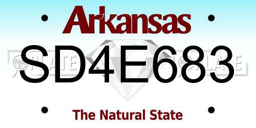 SD4E683 Arkansas License Plate