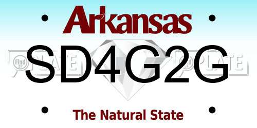 SD4G2G Arkansas License Plate