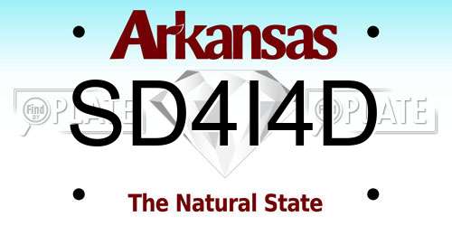 SD4I4D Arkansas License Plate