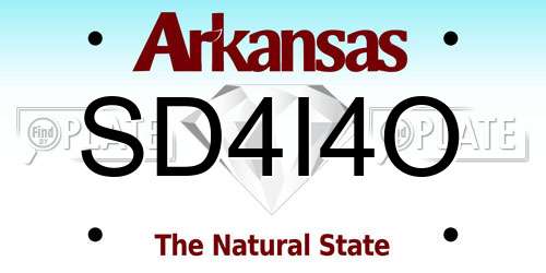 SD4I4O Arkansas License Plate