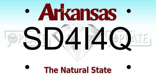 SD4I4Q Arkansas License Plate