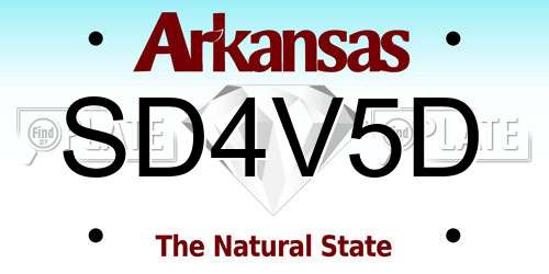 SD4V5D Arkansas License Plate