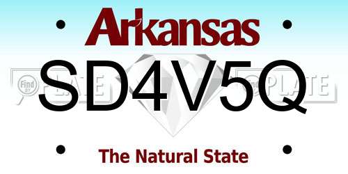 SD4V5Q Arkansas License Plate