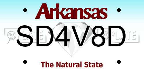SD4V8D Arkansas License Plate