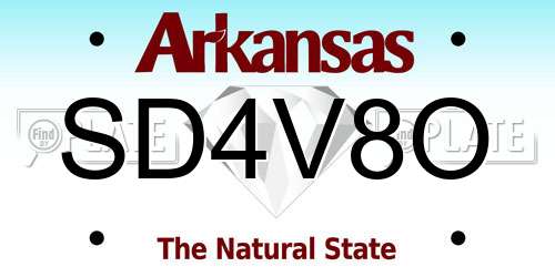 SD4V8O Arkansas License Plate