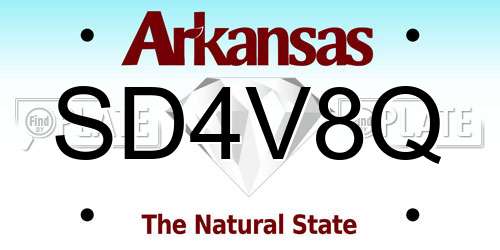 SD4V8Q Arkansas License Plate