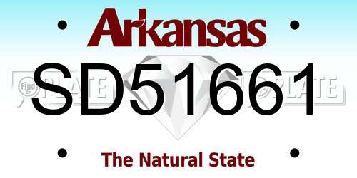 SD51661 Arkansas License Plate