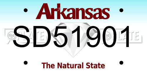 SD51901 Arkansas License Plate