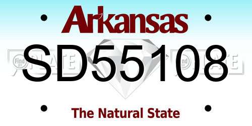 SD55108 Arkansas License Plate