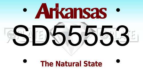 SD55553 Arkansas License Plate