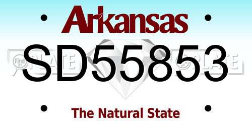 SD55853 Arkansas License Plate