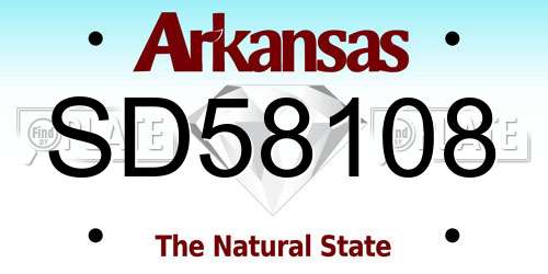 SD58108 Arkansas License Plate