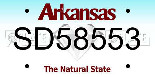 SD58553 Arkansas License Plate