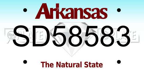 SD58583 Arkansas License Plate