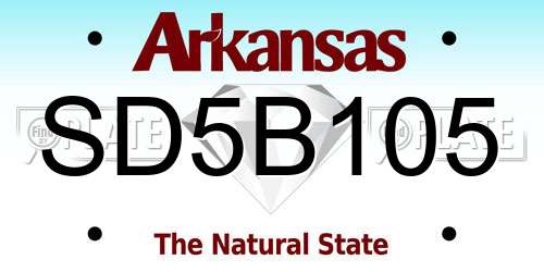 SD5B105 Arkansas License Plate
