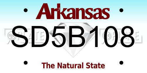 SD5B108 Arkansas License Plate