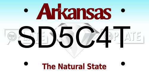 SD5C4T Arkansas License Plate