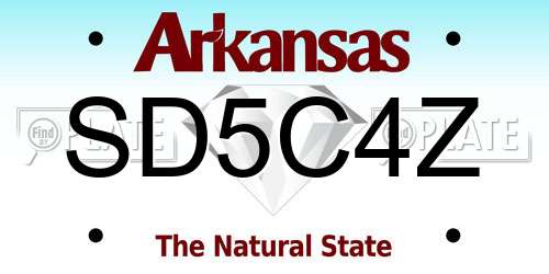 SD5C4Z Arkansas License Plate