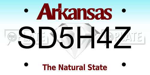 SD5H4Z Arkansas License Plate