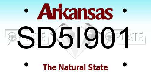SD5I901 Arkansas License Plate