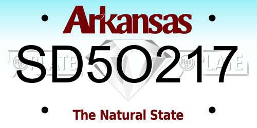 SD5O217 Arkansas License Plate