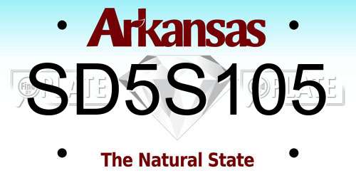 SD5S105 Arkansas License Plate