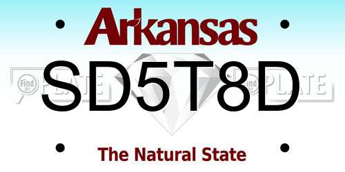 SD5T8D Arkansas License Plate