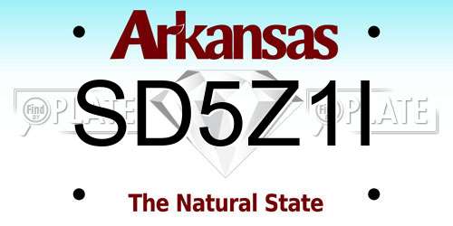 SD5Z1I Arkansas License Plate
