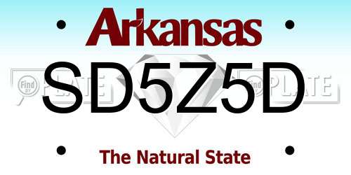SD5Z5D Arkansas License Plate