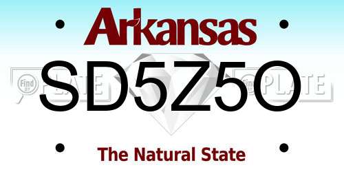 SD5Z5O Arkansas License Plate