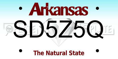 SD5Z5Q Arkansas License Plate