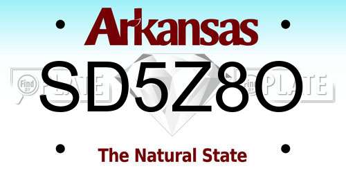 SD5Z8O Arkansas License Plate