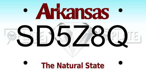 SD5Z8Q Arkansas License Plate