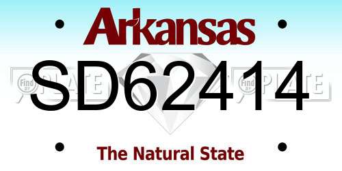 SD62414 Arkansas License Plate