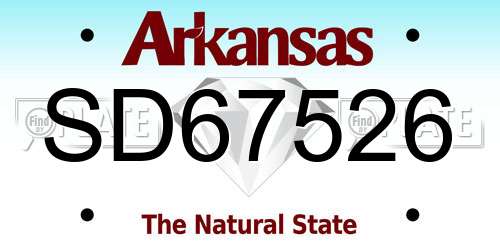 SD67526 Arkansas License Plate
