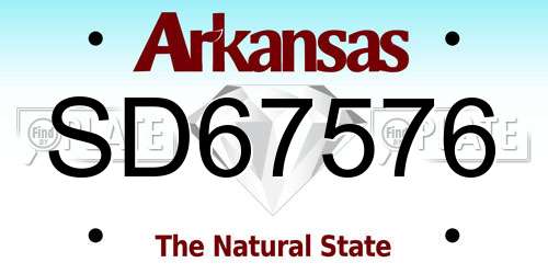 SD67576 Arkansas License Plate
