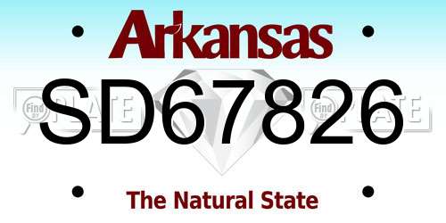 SD67826 Arkansas License Plate