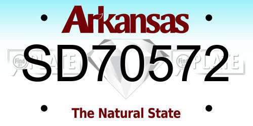 SD70572 Arkansas License Plate