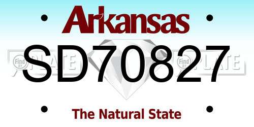 SD70827 Arkansas License Plate