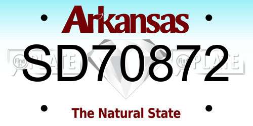SD70872 Arkansas License Plate